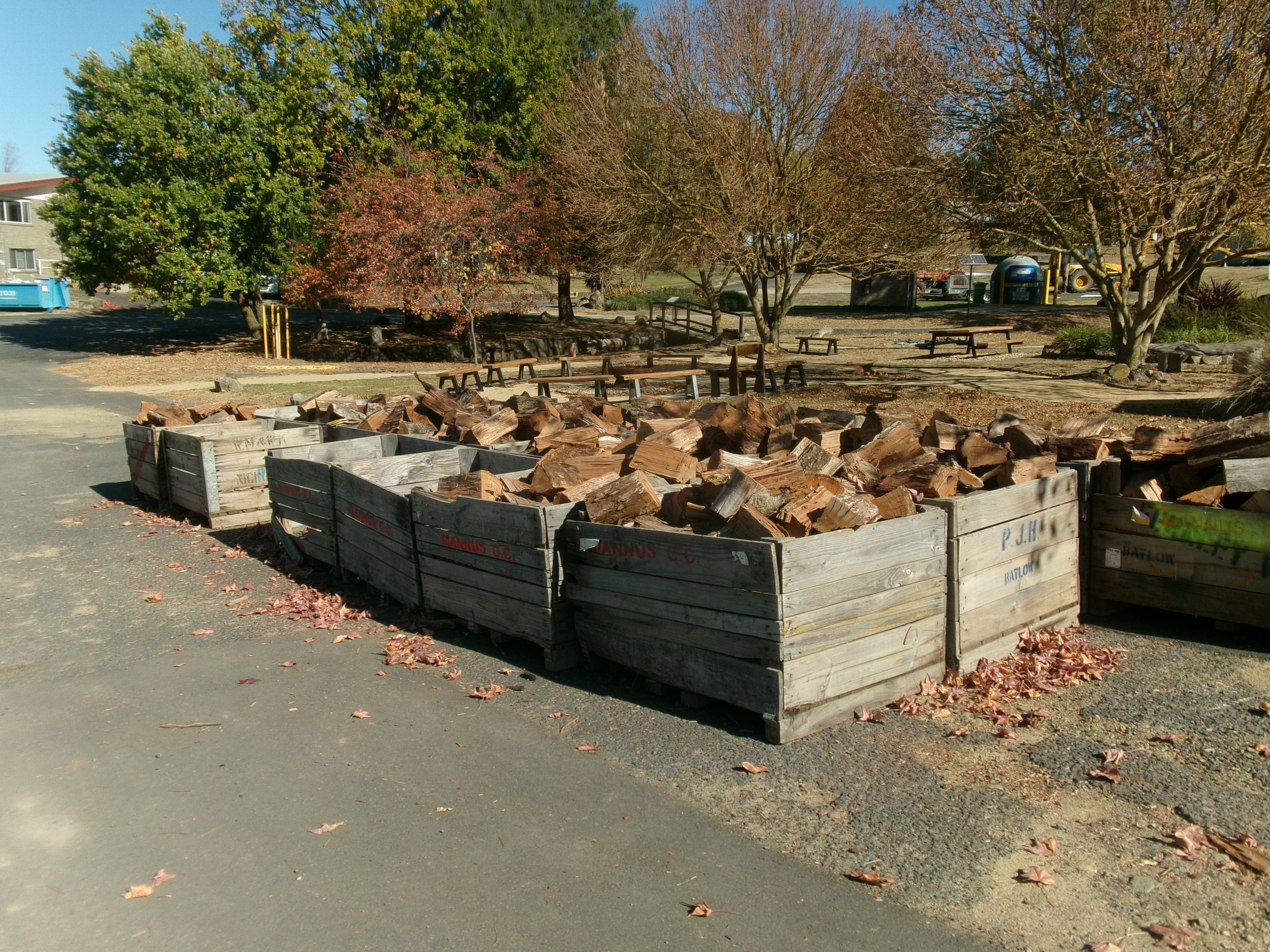 Tubs of firewood