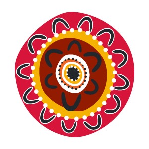 Aboriginal art work designed by an Aboriginal graphic designer, Charmaine Mumbulla